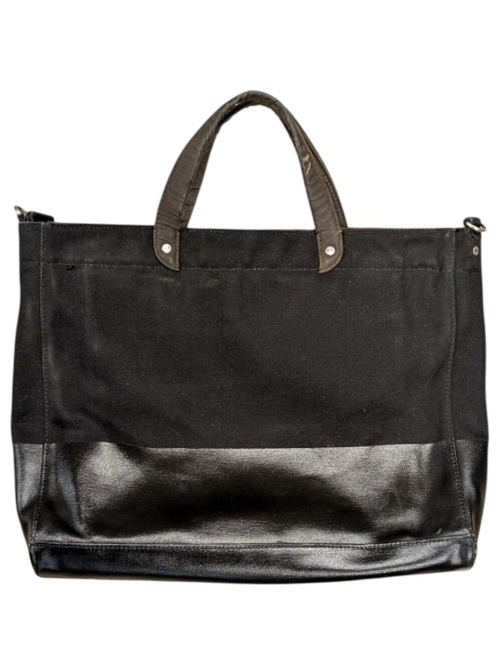Jack Spade Warren Street Dipped Coal Tote with Canvas and Adjustable Strap